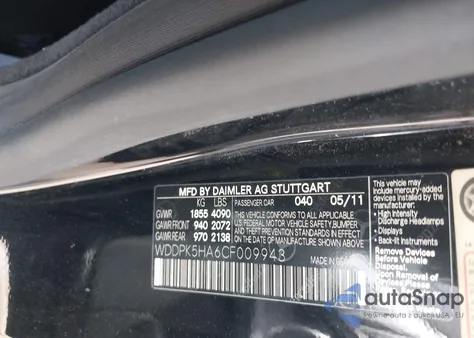 2012 Mercedes-Benz Slk 350 z USA, uszkodzony, nr VIN WDDPK5HA6CF009943